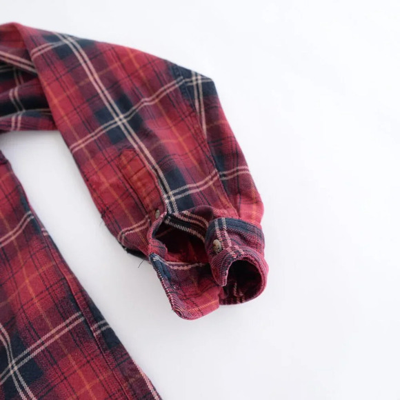 Vintage 90S Field And Stream Red And Black Checker Button Up  Thick Cotton Shirt - Picture 4 of 13